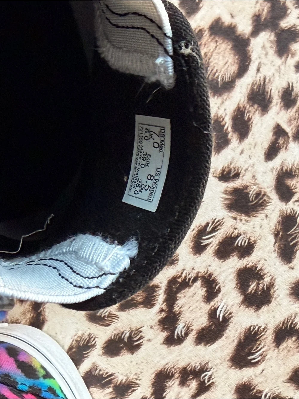 Vans Women’s Rainbow Leopard Slip-On Shoes